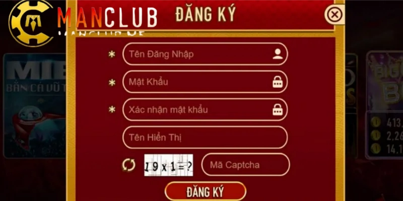 Đăng ký tài khoản MANCLUB nhanh chóng, chỉ cần vài bước là có thể cá cược